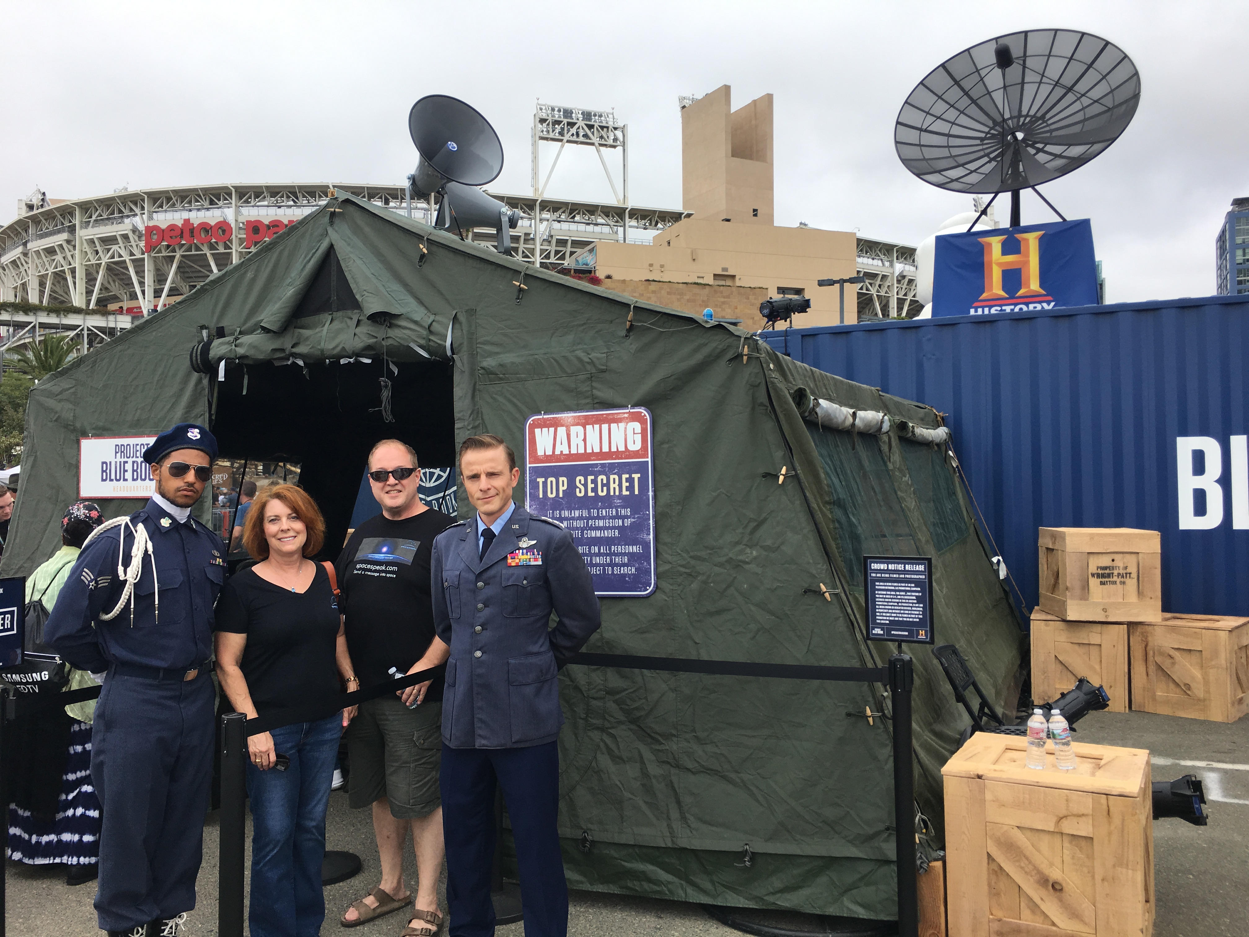 Nanette and Peter at 2018 Comic-Con Project Blue Book booth